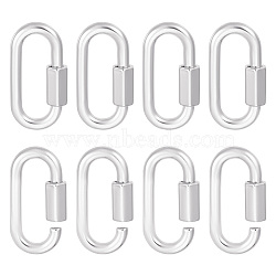 6Pcs Alloy Screw Carabiner Lock Charms, for Necklaces Making, Platinum, 43x23x9mm, Inner Diameter: 33.5x9.5mm(FIND-UN0003-31P)