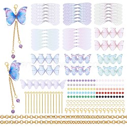 SUNNYCLUE 60Pcs Polyester Fabric Butterfly & Dragonfly Wing, 100Pcs Natural Gemstone Beads, Iron Jump Rings, Brass Eye Pin, Rolo Chains, Zinc Alloy Lobster Claw Clasps, Mixed Color, 6~87x0.7~45mm, hole: 0.6~2mm(DIY-SC0016-79)