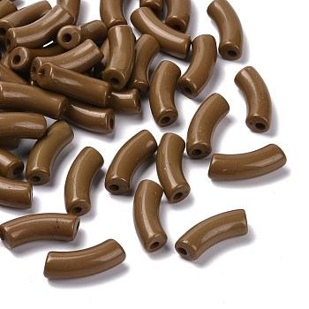 Opaque Acrylic Beads, Curved Tube, Olive, 34.5x13x11mm, Hole: 3.5mm, about 155pcs/500g