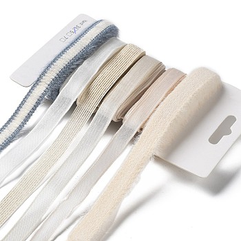 18 Yards 6 Styles Polyester Ribbon, for DIY Handmade Craft, Hair Bowknots and Gift Decoration, Beige Color Palette, Beige, 3/8~1/2 inch(10~12mm), about 3 yards/style
