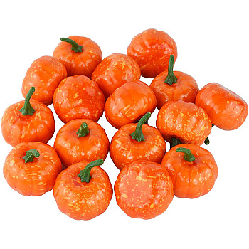 Foam Imitation Pumpkin Decorations Ornaments, for Halloween Thanksgiving Autumn Decoration, Orange, 55mm, 12pcs/bag