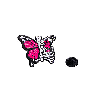 Halloween Badges, Cartoon Brooch, Alloy Enamel Pins for Women, Butterfly, 30x26mm.