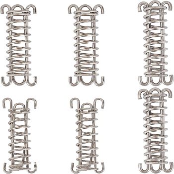 SUPERFINDINGS 6Pcs Stainless Steel Camping Tent Spring Buckle, Premium Swing Spring Awning Rope Tensioner, for Tarps Tents Wire Racks Camping Accessories, Stainless Steel Color, 106x34x24mm