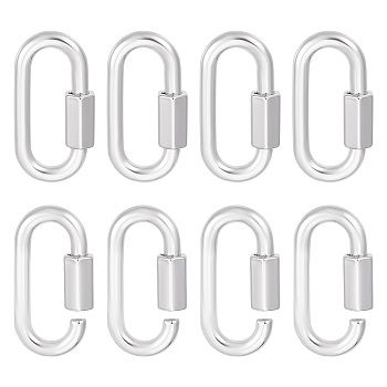 6Pcs Alloy Screw Carabiner Lock Charms, for Necklaces Making, Platinum, 43x23x9mm, Inner Diameter: 33.5x9.5mm