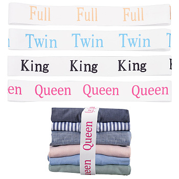 8Pcs 4 Colors Elastic Polyester Bed Sheet Organize Bands, Mixed Color, 327x40x3mm, 2pcs/color