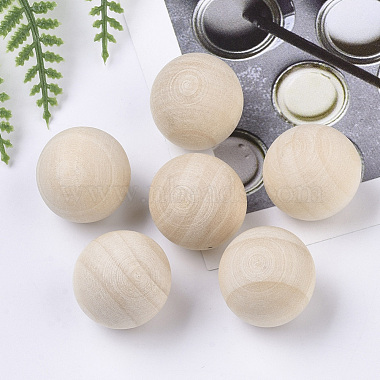 Natural Wooden Round Ball(WOOD-T014-25mm)-5