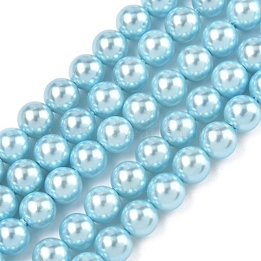 Electroplated Shell Pearl Beads Strands(BSHE-G041-6mm-03)-1
