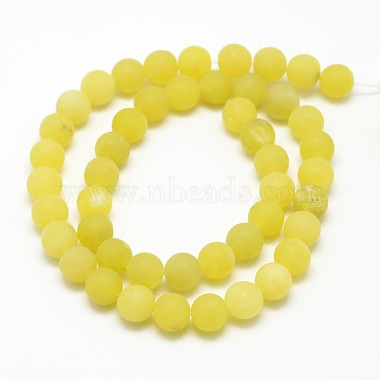 Citron naturel perles rondes de jade brins(G-D677-8mm)-2