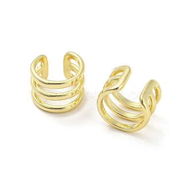 Brass Multi Lines Cuff Earrings(EJEW-I300-06G)-2