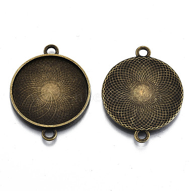 Tibetan Style Alloy Cabochon Connectors Settings(TIBE-S322-009AB-NR)-2