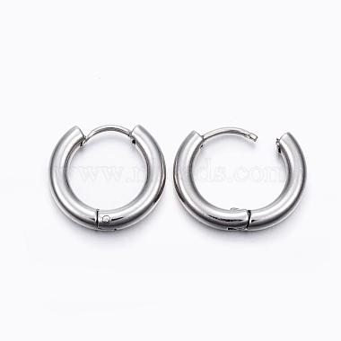 304 Stainless Steel Huggie Hoop Earrings(EJEW-F111-16mm-P)-2
