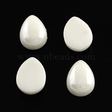 Pearlized Plated Opaque Glass Cabochons(PORC-S778-5x8-M)-2
