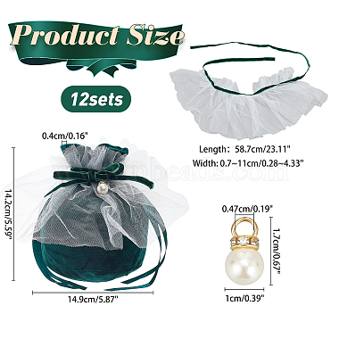 Nbeads 12Pcs Velvet Jewelry Drawstring Gift Bags(TP-NB0001-30B)-2