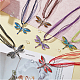 6Pcs 6 Colors Alloy Enamel Butterfly Pendant Necklaces Set with Rhinestone(NJEW-FI0001-06)-7