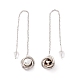 Long Chain with Plastic Pearl Dangle Stud Earrings(EJEW-A067-05P)-3