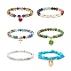 6Pcs 6 Style Natural Mixed Gemstone & Pearl & Glass Beaded Stretch Bracelets Set(BJEW-JB08876)-4