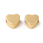 Rack Plating Brass Beads, Cadmium Free & Lead Free, Long-Lasting Plated, Heart, Real 18K Gold Plated, 5x5x2.5mm, Hole: 1.4mm(KK-G452-42G)