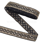 10Yards Paillette Embroidery Ribbon, Lace Trim, Clothes Accessories, Black, 1-5/8 inch(42mm)(OCOR-OC0001-97C)