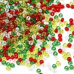 4 Colors 8/0 Christmas MIYUKI Round Rocailles Seed Beads, Transparent, RR140 & RR143 & RR145 & RR250, Mixed Color, 8/0, 3mm, Hole: 1mm, about 2111~2277pcs/50g(SEED-X0058-14)