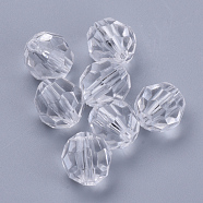 Transparent Acrylic Beads, Faceted, Round, Clear, 12x11.5mm, Hole: 1.7mm, about 550pcs/500g(TACR-Q257-12mm-V01)