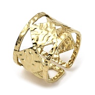 304 Stainless Steel Open Cuff Rings, Rhombus, Real 18K Gold Plated, US Size 6 3/4(17.1mm)(RJEW-Z018-34G)