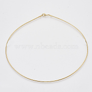 Brass Chains Necklaces, Real 18K Gold Plated, with Lobster Claw Clasps, Nickel Free, 16.73 inch(45.2cm)x2mm(X-KK-N216-40)