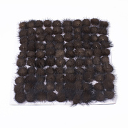 Faux Mink Fur Ball Decoration, Pom Pom Ball, For DIY Craft, Coconut Brown, 3~3.5cm, about 80pcs/board(FIND-S267-3.5cm-01)