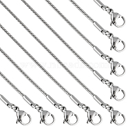 12Pcs 304 Stainless Steel Round Snake Chain Necklaces, for Beadable Necklace Making, Stainless Steel Color, 23.70 inch(60.2cm)(NJEW-SC0001-05)
