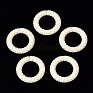 Spray Painted CCB Plastic Linking Rings, Quick Link Connectors, for Jewelry Chain Making, Ring, White, 39x39x7.5mm, Inner Diameter: 24mm(CCB-Q091-010F)