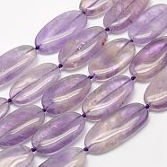 Natural Ametrine Beads Strands, Oval, 25~37x16~17.5x5~7mm, Hole: 0.5mm, about 14pcs/strand, 16.1 inch(G-G695-07)