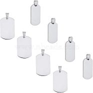 Stainless Steel Big Pendants, Stamping Blank Tag, Rectangle, Stainless Steel Color, 50x29x1.5mm, Hole: 9x3mm(STAS-UN0012-37)