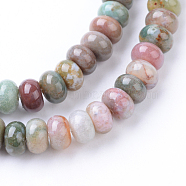 Natural Indian Agate Bead Strands, Rondelle, 6x4mm, Hole: 1mm, about 95~98pcs/strand, 14.17~14.96 inch(G-R403-4x6-13)