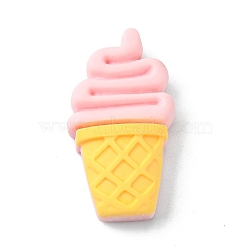 Opaque Resin Imitation Food Decoden Cabochons, Pink, Ice Cream, 28x15x6.5mm(RESI-R436-05E)