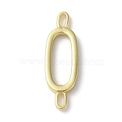 Rack Plating Brass Connector Charms, for Personalized Name Necklace Making, Cadmium Free & Lead Free, Long-Lasting Plated, Real 18K Gold Plated, Letter O, 22.5x7x1.5mm, Hole: 3x0.8mm(KK-P245-07G-O)