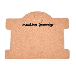 Kraft Paper Bracelet Display Card with Hanging Hole, Jewelry Display Card for Bracelets, Hair Tie, Rectangle, Sandy Brown, 7.6x9.7x0.03cm, hole: 2.2cm and 0.85cm(CDIS-T004-07)