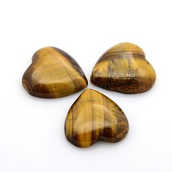 Natural Tiger Eye Cabochons, Heart, 29~30x29~30x6~8mm(G-P021-04)