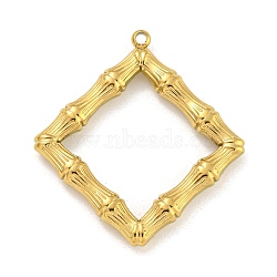 304 Stainless Steel Pendants, Rhombus Charm, Golden, 29x26x3.5mm, Hole: 1.4mm(STAS-M073-60G)