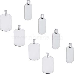 Stainless Steel Big Pendants, Stamping Blank Tag, Rectangle, Stainless Steel Color, 50x29x1.5mm, Hole: 9x3mm(STAS-UN0012-37)