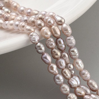 Natural Cultured Freshwater Pearl Beads Strands, Rice, Grade A+, Thistle, 3~4mm, Hole: 0.5mm, about 26~39pcs/strand, 7.09''~7.28''(18~18.5cm)