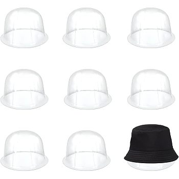 PVC Plastic Hat Stand Rack, Tabletop Hat Holders, Display Wig Stand, Half Round, Clear, 210x130mm