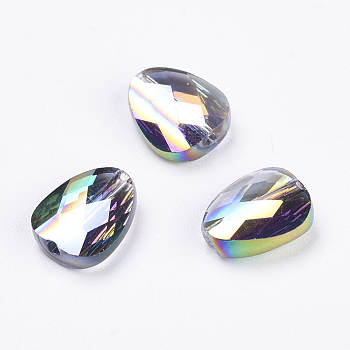 Imitation Austrian Crystal Beads, Grade AAA, Faceted, teardrop, Colorful, 10x8x3.5mm, Hole: 0.9~1mm