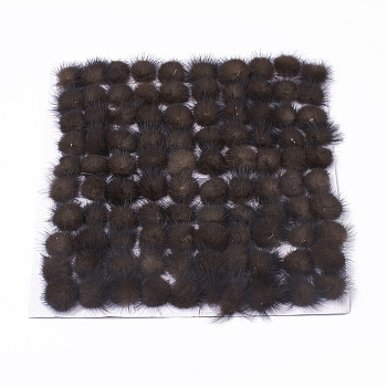 Faux Mink Fur Ball Decoration, Pom Pom Ball, For DIY Craft, Coconut Brown, 3~3.5cm, about 80pcs/board