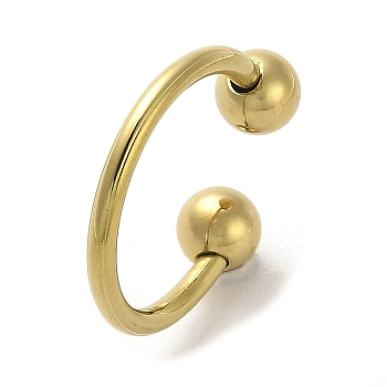 Round Ball 304 Stainless Steel Cuff Ring, Golden, Inner Diameter: 16.8mm