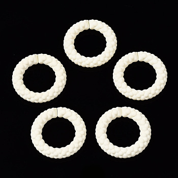 Spray Painted CCB Plastic Linking Rings, Quick Link Connectors, for Jewelry Chain Making, Ring, White, 39x39x7.5mm, Inner Diameter: 24mm