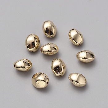 Brass Beads, Oval, Golden, 7x6x5mm, Hole: 1mm