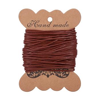 Cowhide Leather Cord, Leather Jewelry Cord, Jewelry DIY Making Material, Round, Dyed, Saddle Brown, 1.5mm
