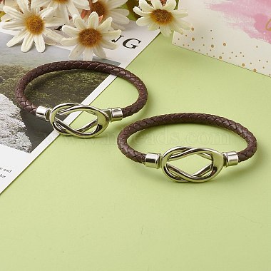 Braided Imitation Cowhide Leather Cord Bracelets for Couple(BJEW-JB06443)-3