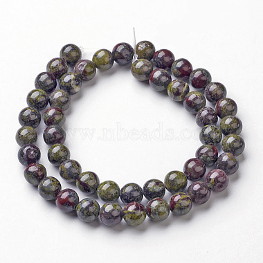 Natural Dragon Blood Jasper Beads Strands(G-G957-24-6mm)-2