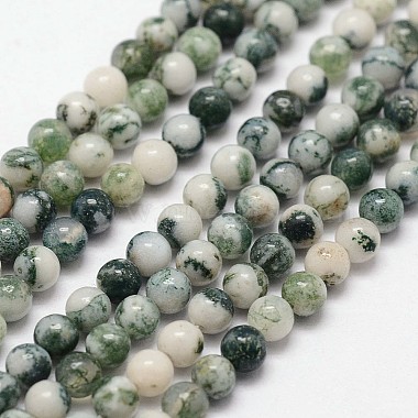 3mm Round GreenSpot Stone Beads