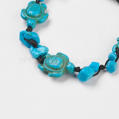 Dyed & Synthetic Turquoise(Dyed) Braided Bead Bracelets(BJEW-JB03767)-2